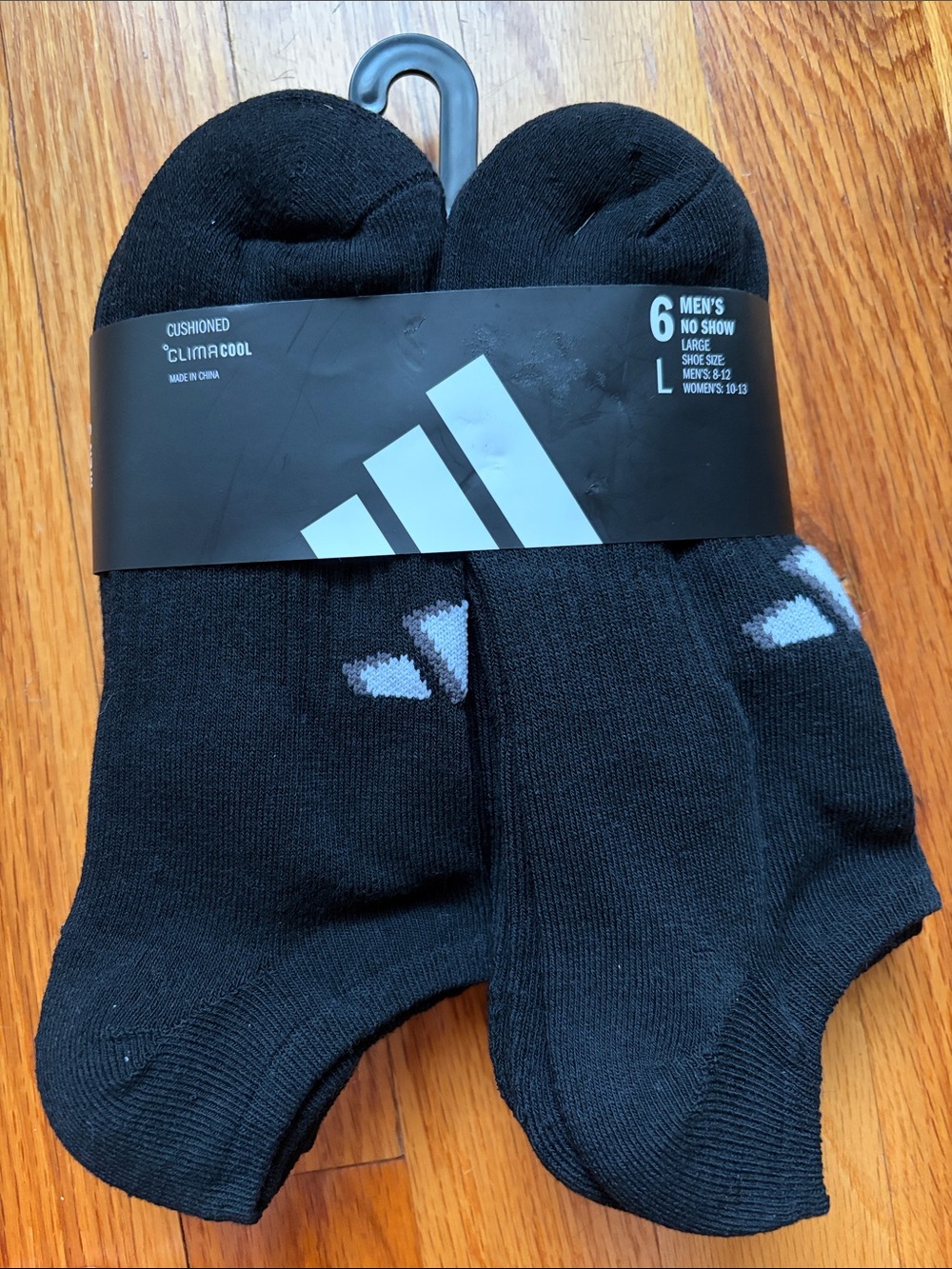 adidas Men's Black Low-Cut Athletic No-Show Socks - Pack of 6 NWT